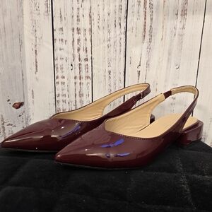 Nicole Miller Burgundy Slingback Heels